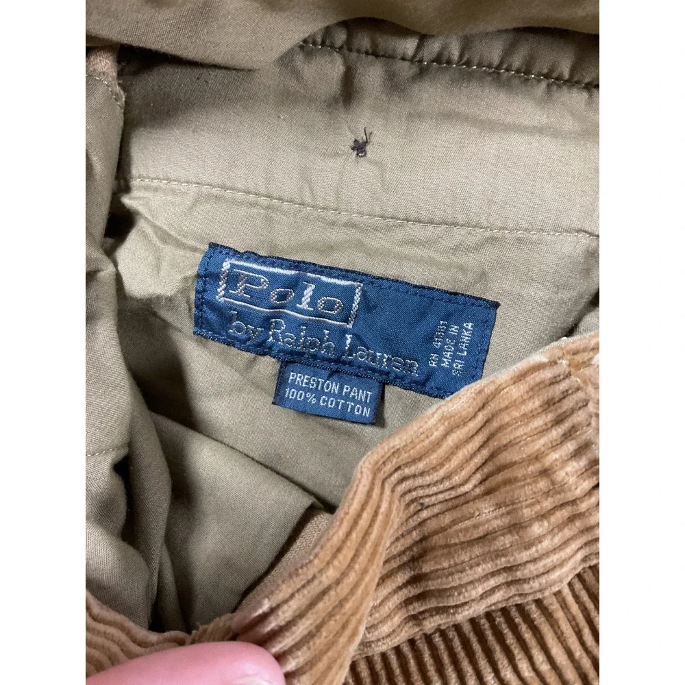 Polo Ralph Lauren Preston Pant 40x31 Tan Corduroy Straight Leg Trousers 1643